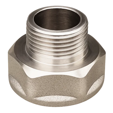 Переход никелированный латунный Ду 15х8 1/2"х1/4" ВР/НР